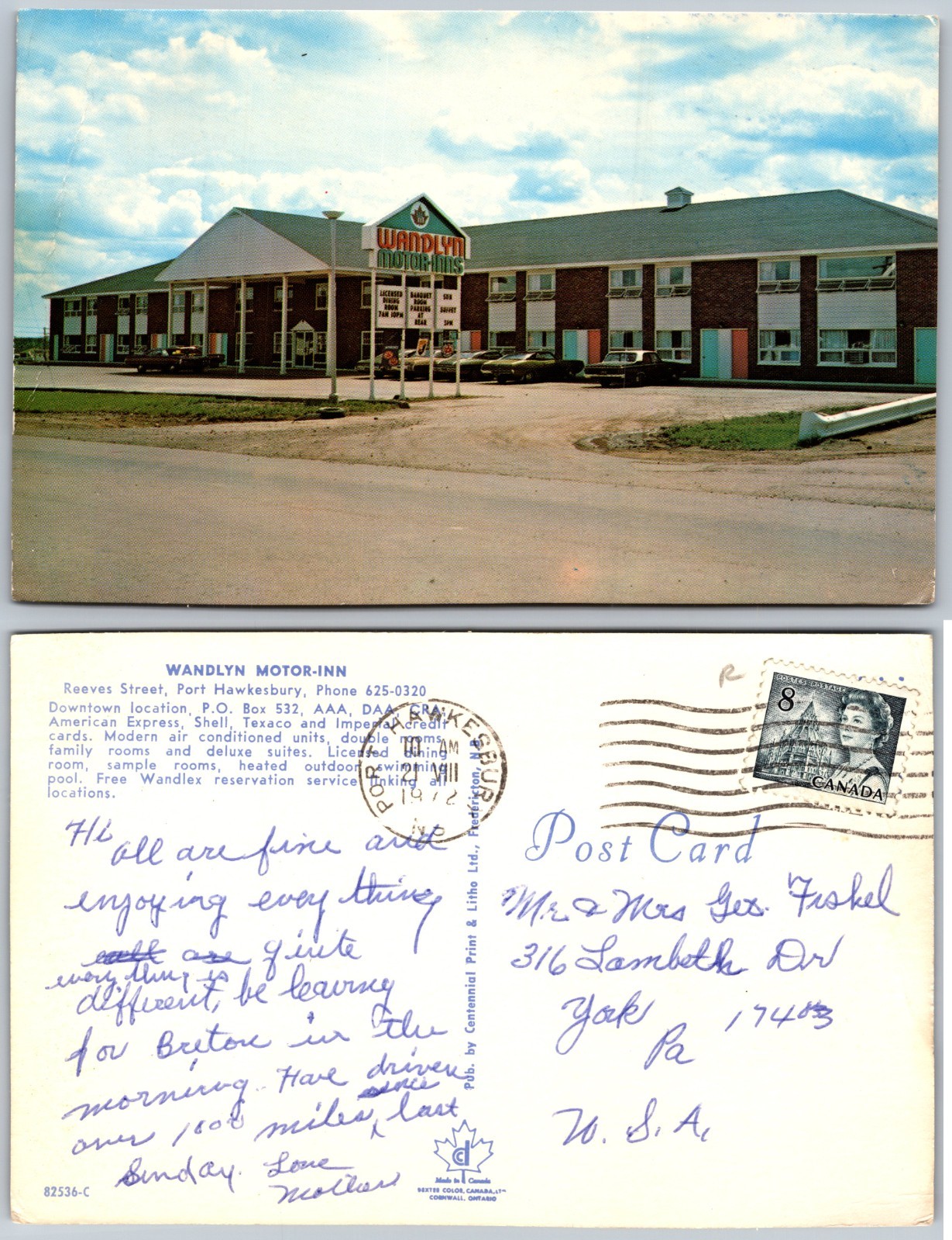 Wandlyn Motor Inn Postcard