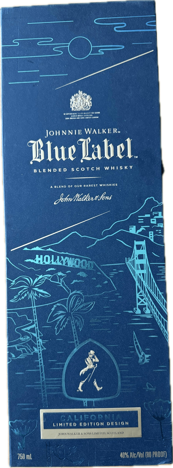 Johnnie Walker Limited California Blue Label Edition Collectible Box Only RARE