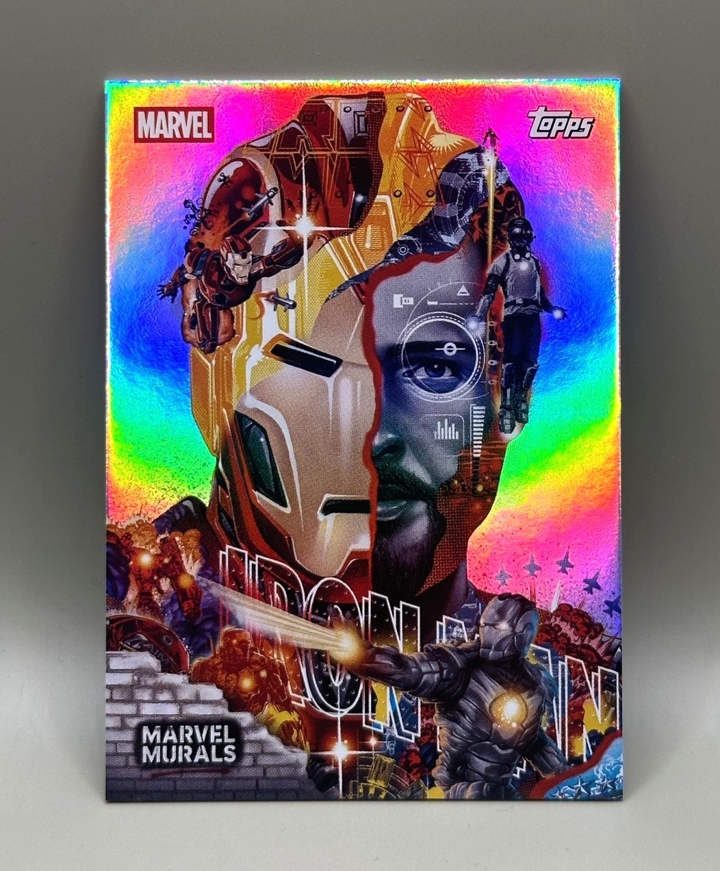 2026 Topps Neon Marvel:  Iron Man #MU-1 Marvel Murals - Tristan Eaton Case Hit