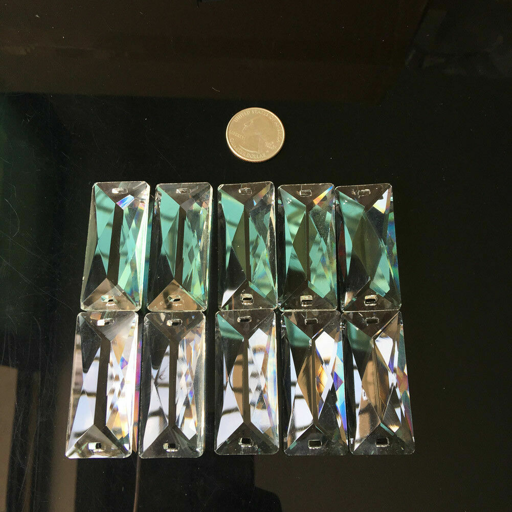 Suncatcher 50MM Rectangular Faceted Prism Crystal Glass Chandelier Pendant Decor