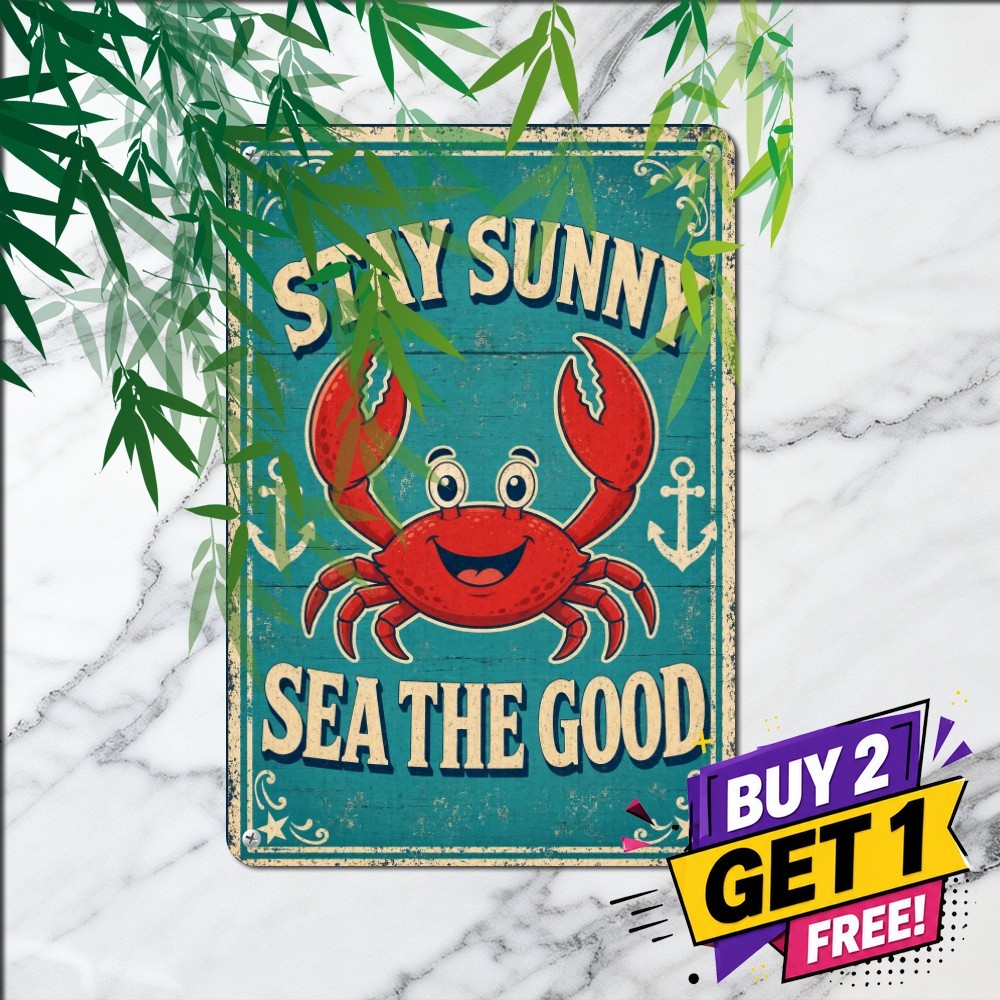 vintage iron crabby attitudes tin metal signs home