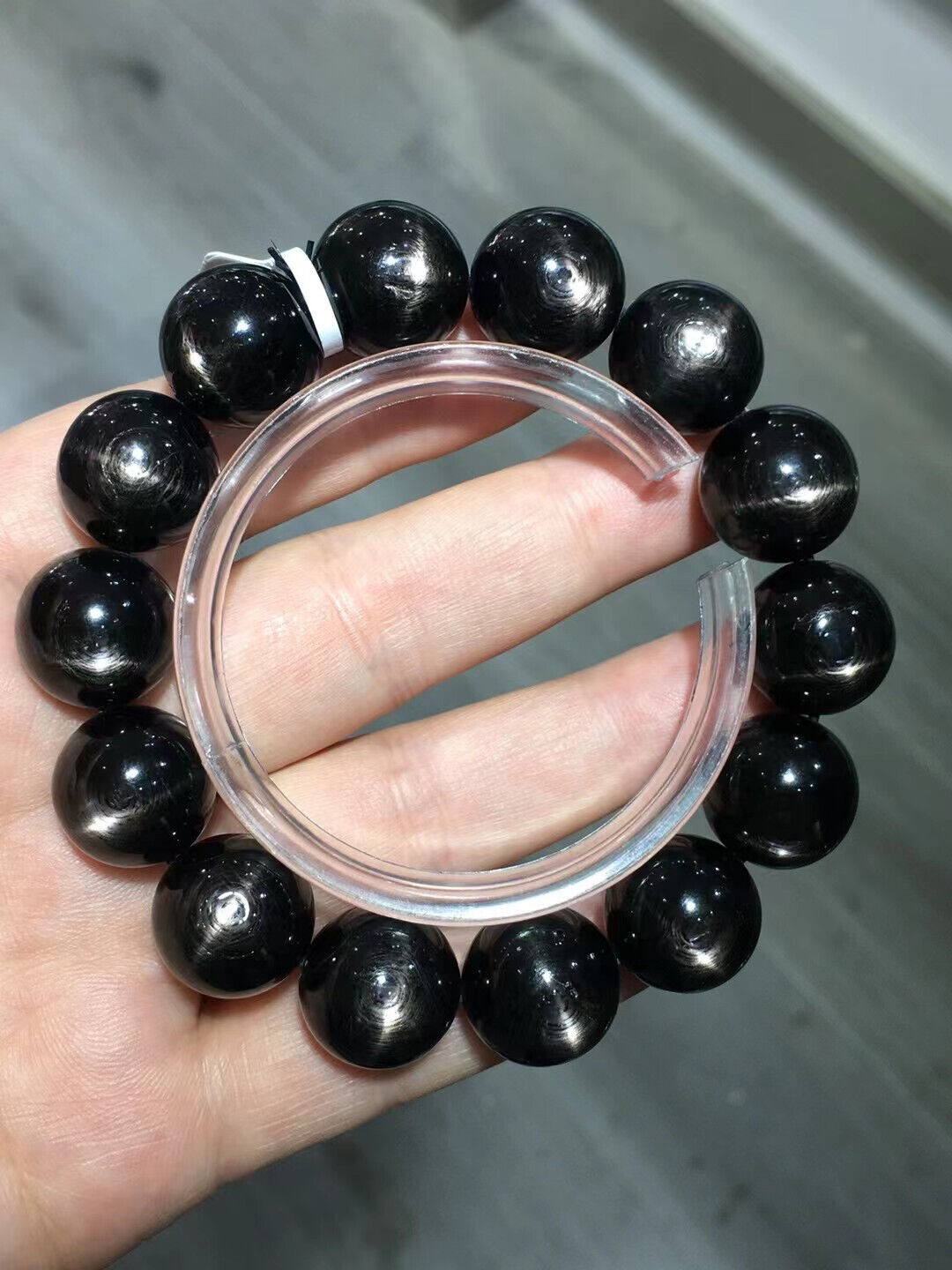 15.4mm Genuine Natural Golden Luck Stone Gemstone Round Beads Bracelet AAAAA