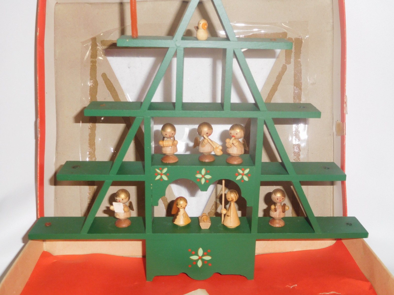 Vintage 1966 Miniature Nativity Set Christmas Tree GOULA SPAIN Complete Clean