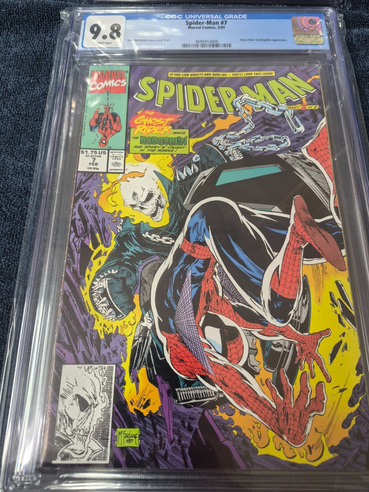 Spider-Man 7 1991 CGC 9.8 White Pages McFarlane First meeting Ketch Ghost Rider Spider-Man 7 1991 CGC 9.8 White Pages McFarlane First meeting Ketch Ghost Rider