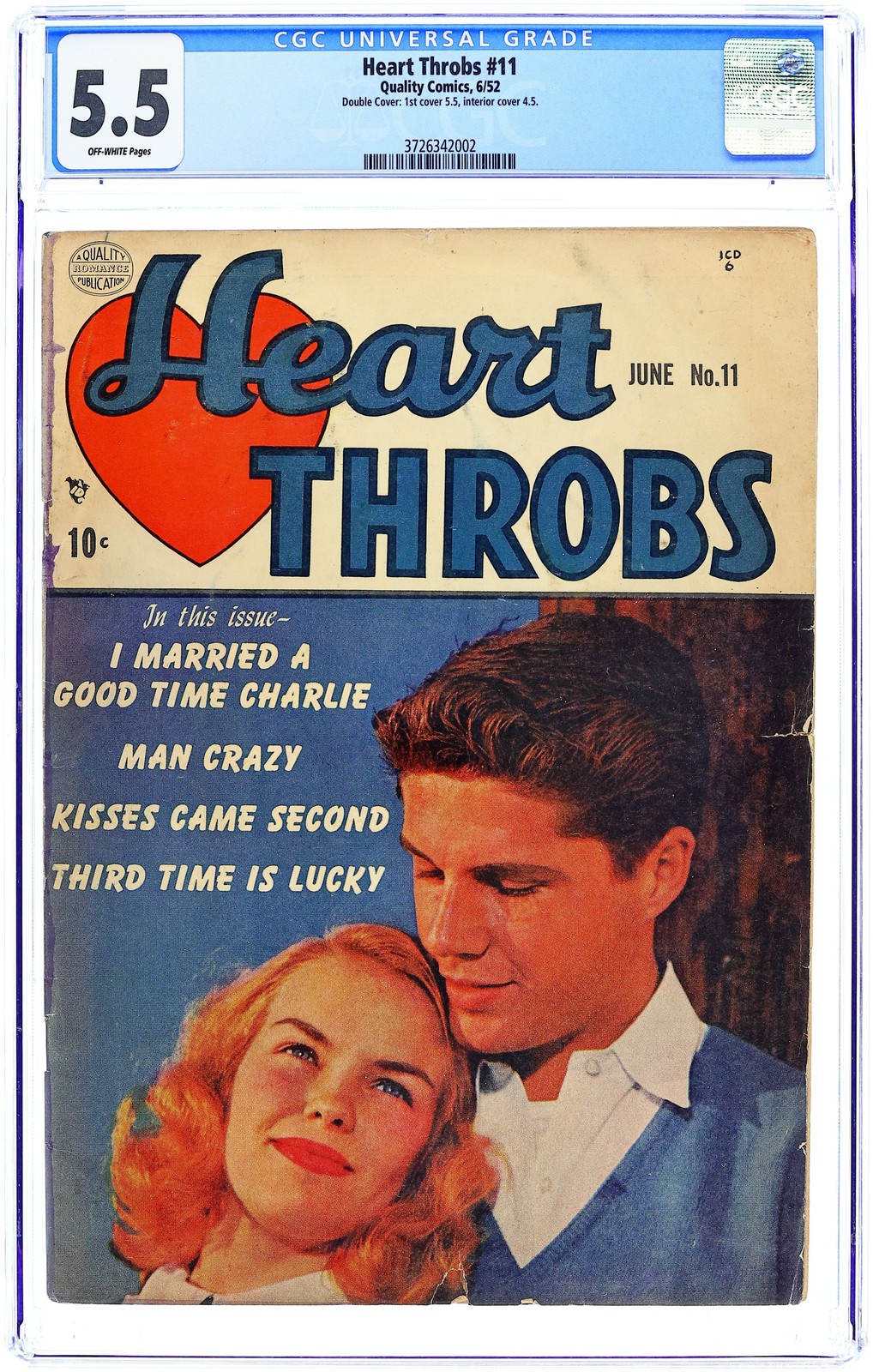 Heart Throbs #11 CGC 5.5 1952 3726342002