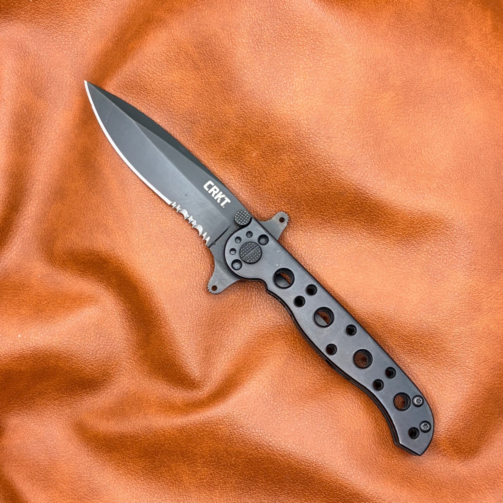 CRKT M21-10KSF Carson Design Black Spear Point Combo Edge Folding Knife ~Nice~ CRKT M21-10KSF Carson Design Black Spear Point Combo Edge Folding Knife ~Nice~