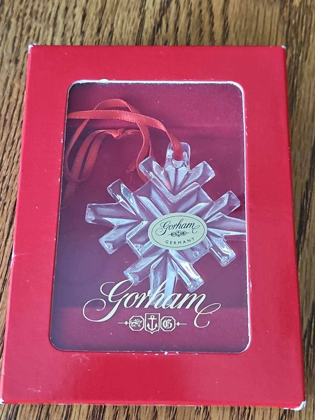 Vintage GORHAM Full Lead Crystal Holiday Snowflake Ornament 