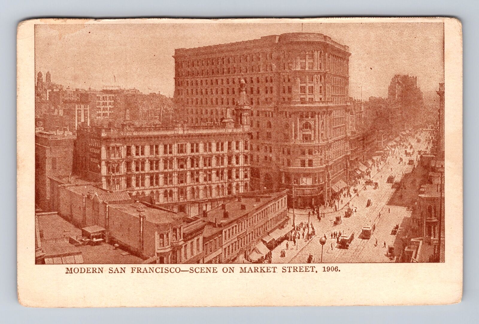 San Francisco CA-California, Modern Market Street, Antique Vintage Postcard