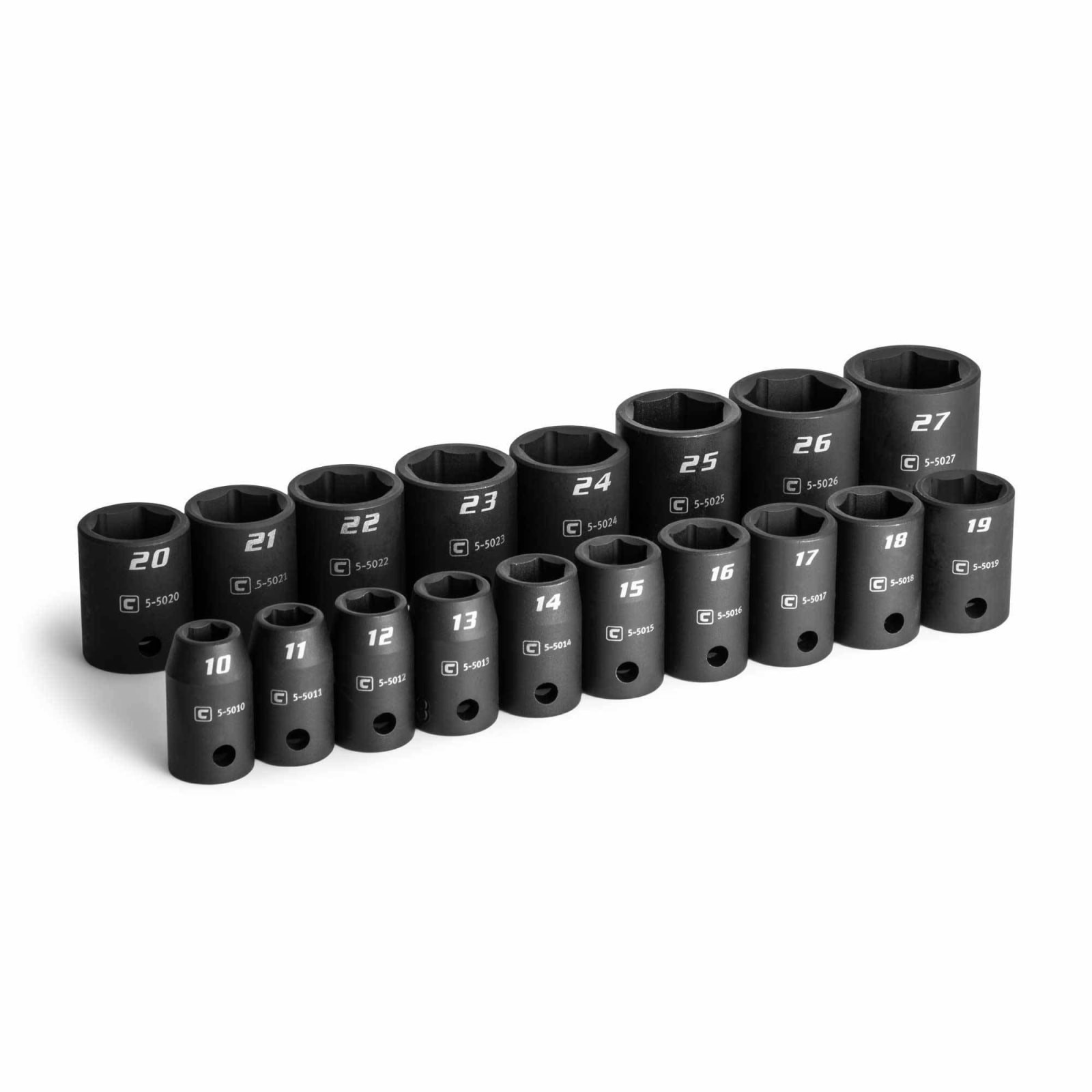 Capri Tools 18pc 1/2 in Drive Metric Shallow Impact Socket Set 10-27mm 6-Point