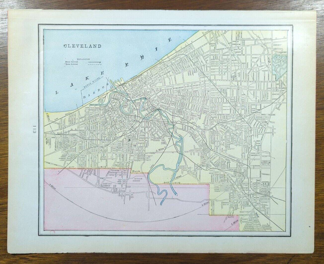Vintage 1899 CLEVELAND OHIO Map 14\