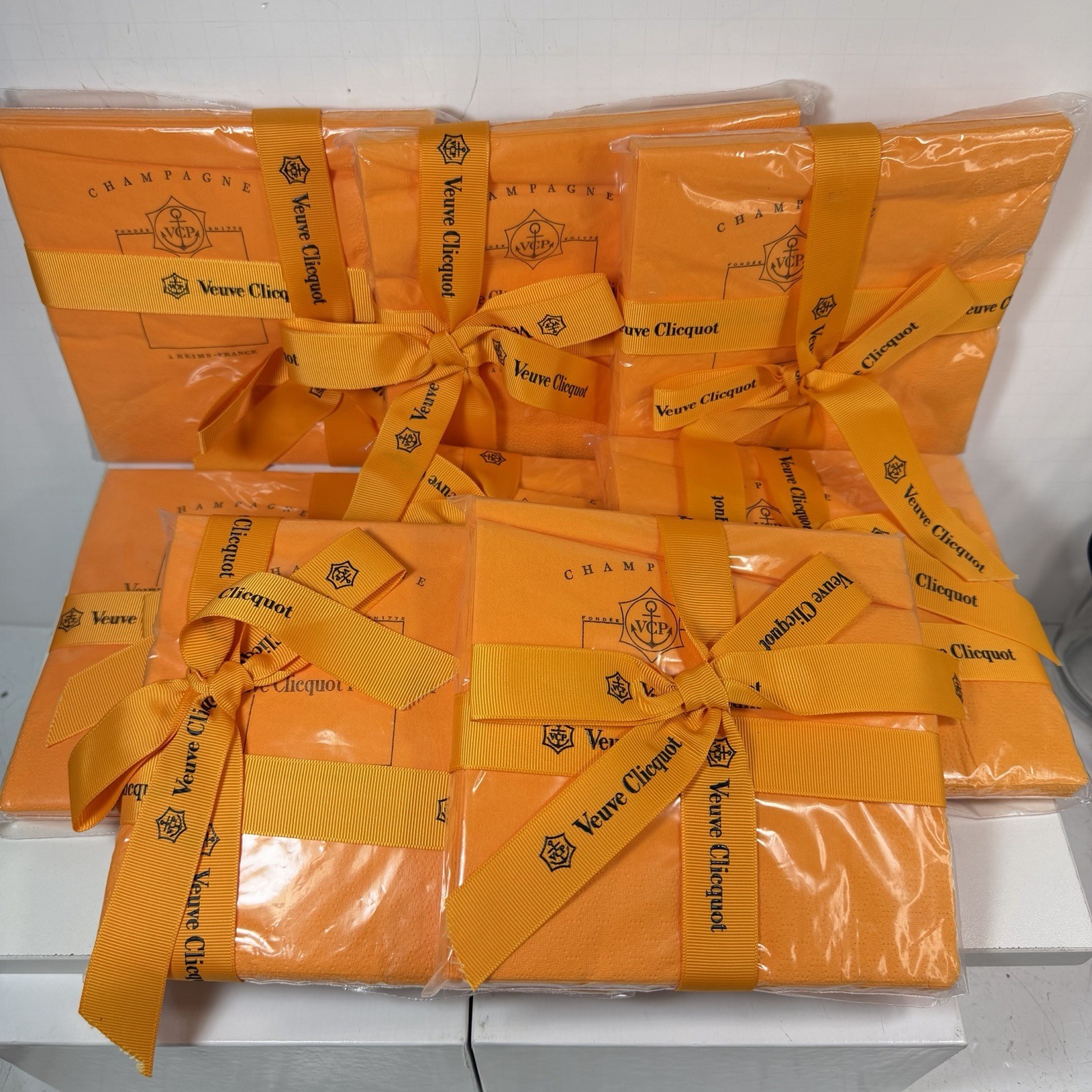 Veuve Clicquot Ponsardin Yellow Label Champagne Cocktail Napkins SEALED 8-pc/per Veuve Clicquot Ponsardin Yellow Label Champagne Cocktail Napkins SEALED 8-pc/per