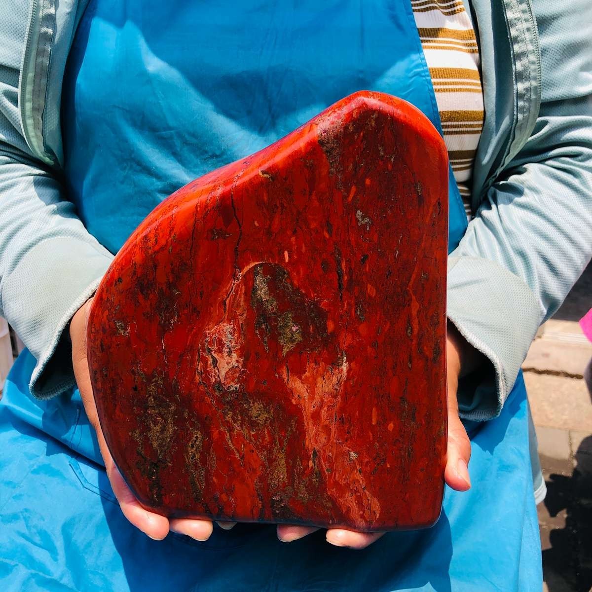 14.14LB  Natural Red jasper Quartz Crystal mineral specimen Healing Decoration