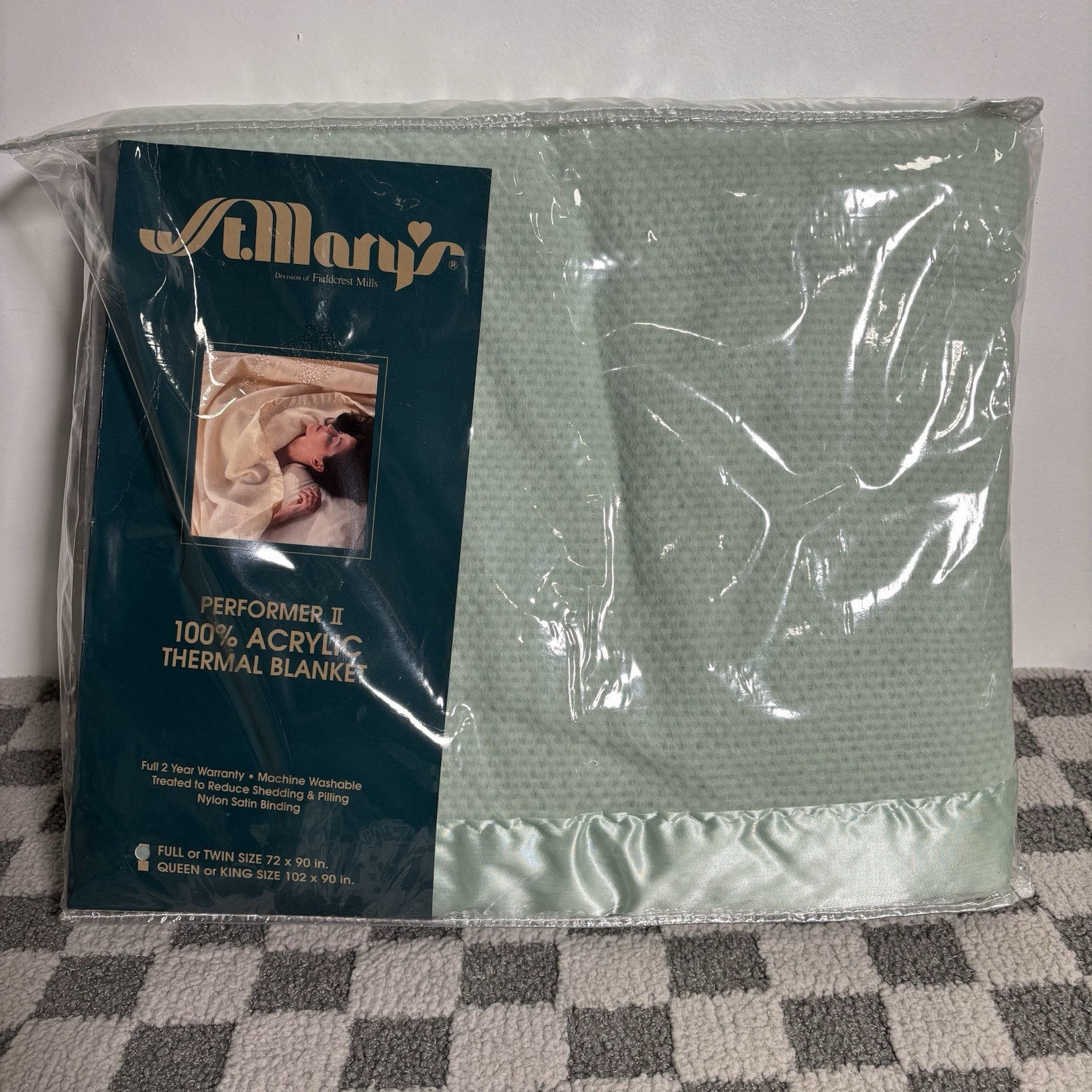 Vitg. St. Mary’s Fieldcrest Mills Thermal Blanket Twin Or Full 72x90\