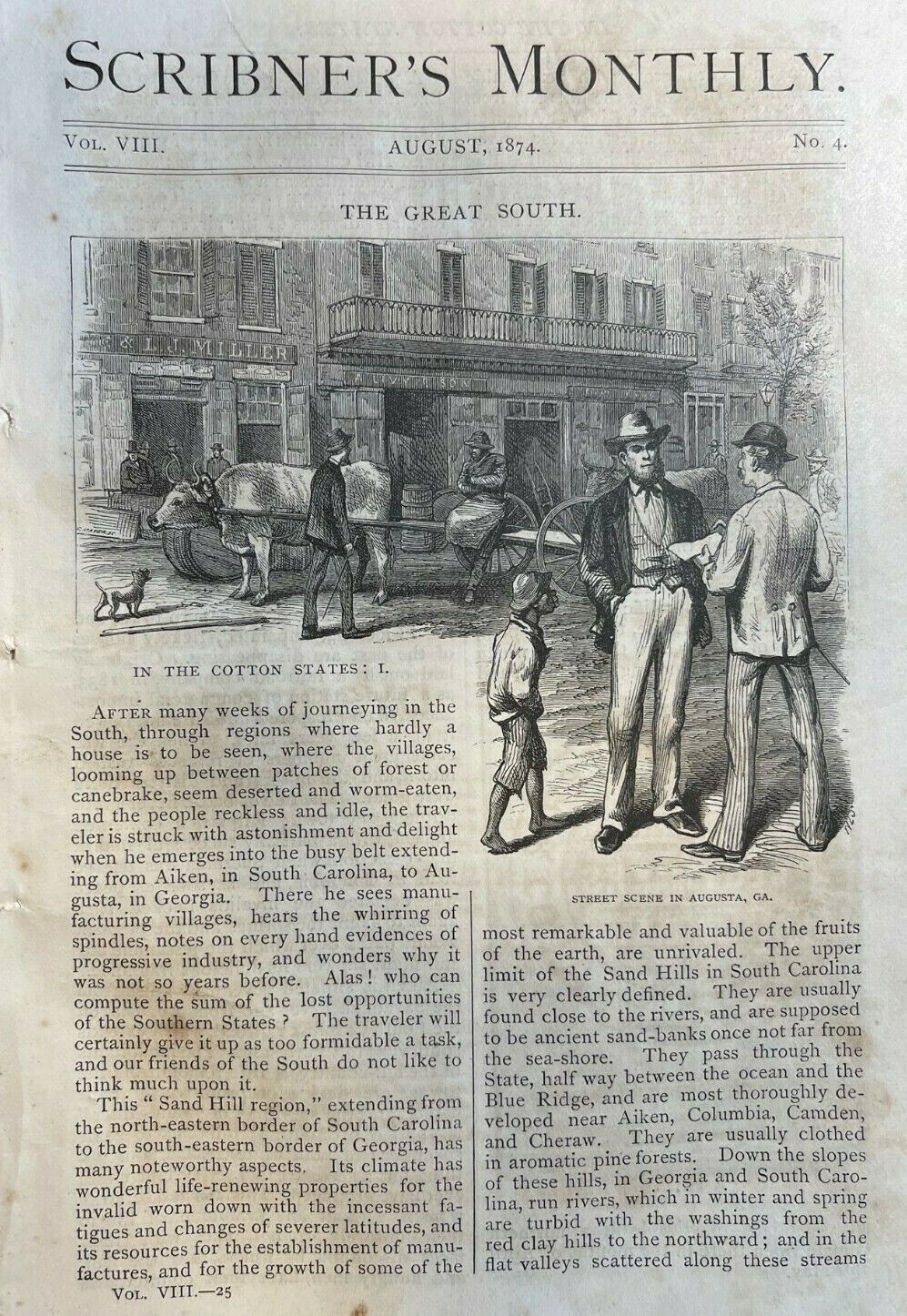 1874 Cotton Growing in the South Georgia Alabama illustrated