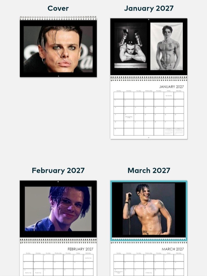 Yungblud 2027 Wall Calender Yungblud 2027 Wall Calender
