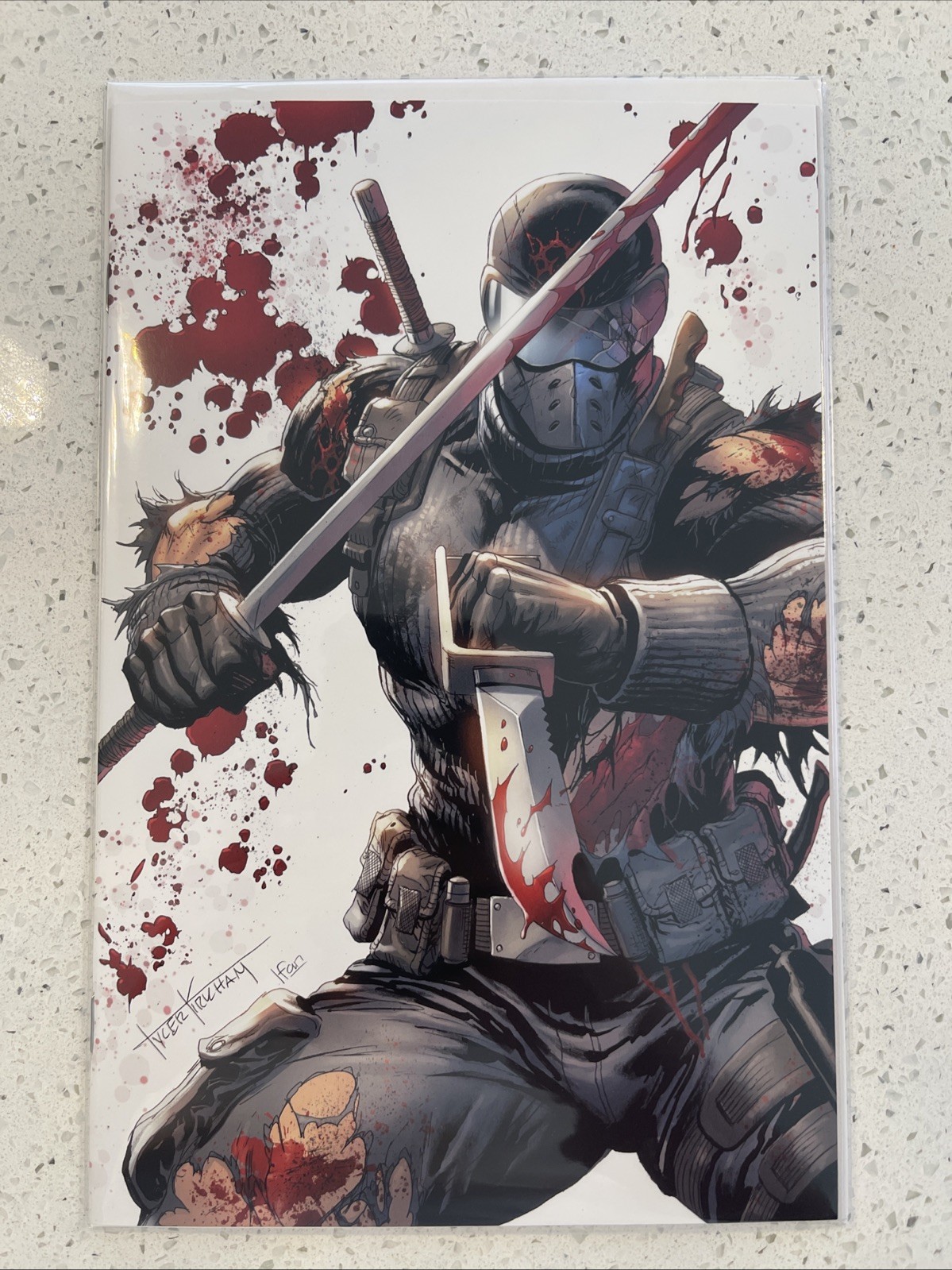 GI Joe #21 Facsimile Battle Damaged Snake Eyes Tyler Kirkham Virgin LE 750 NM