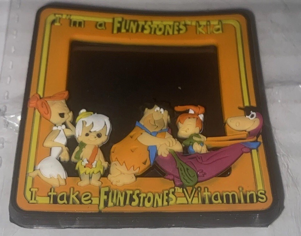 Flintstones Small Rubber Magnet Frame Vitamins Premium Promo Hanna Barbera Fred