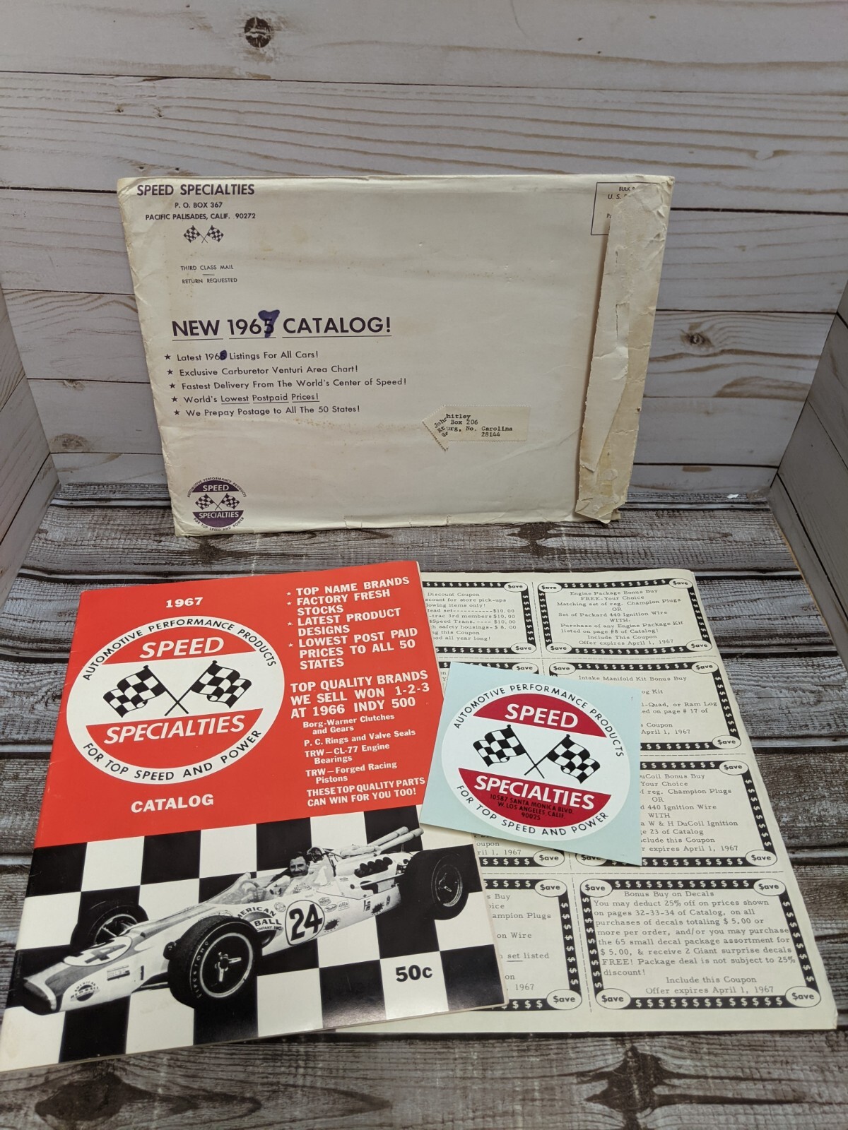 Vintage Speed Specialties 1967 Catalog With Waterslide Decal Performance Racing