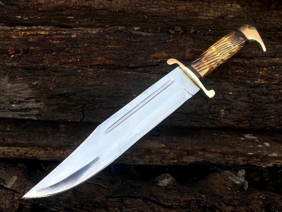 SHARDBLADE Custom Hand Forged D2 Steel HUNTING CLEAVER BOWIE KNIFE, BONE HANDLE