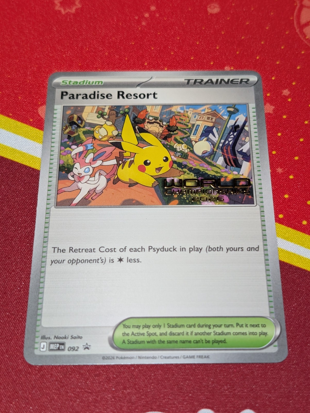 EXCLUSIVE Paradise Resort 2026 World Championships ENGLISH Promo NM Pokemon Card