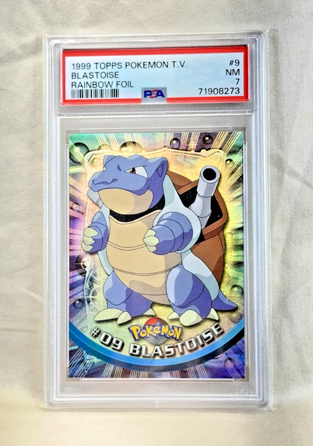 1999 Topps Pokemon T.V. Blastoise Rainbow Foil #9 PSA 7 NM Low Pop Rare