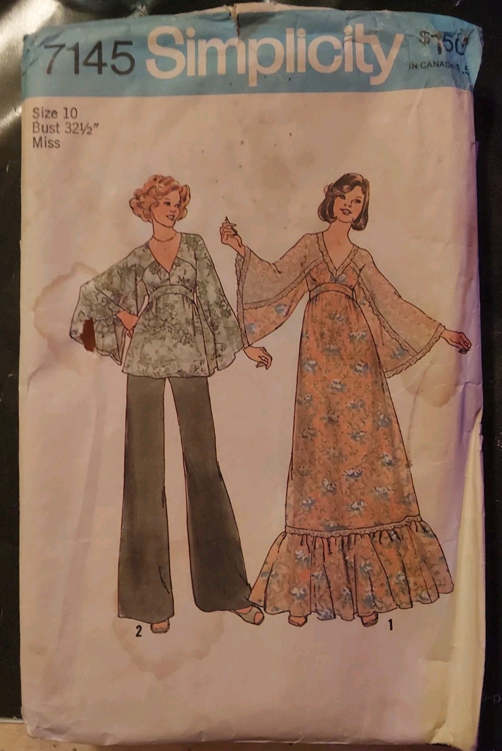 VINTAGE SIMPLICITY 1975 Gunne Sax DRESS PATTERN 7145 SIZE 10 Cut & Complete VINTAGE SIMPLICITY 1975 Gunne Sax DRESS PATTERN 7145 SIZE 10 Cut & Complete