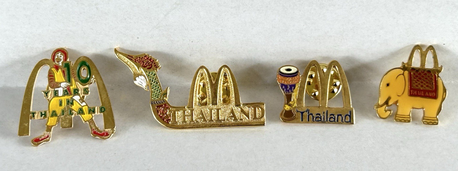 Vintage McDonald\'s Thailand Collectible Lapel Pins Lot Of 4 Foreign Travel