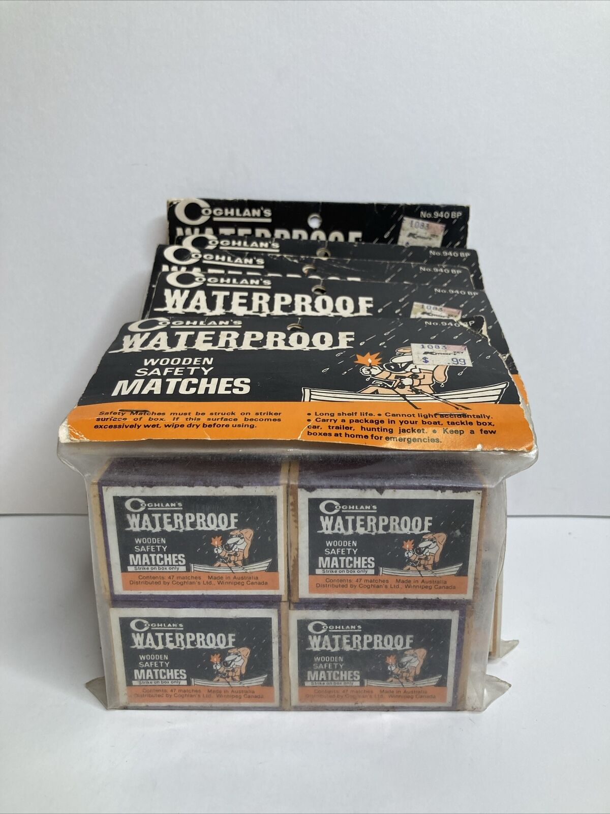 5 Pkgs Of 4 Vintage Coghlan's Waterproof Wooden Safety Matches Made In Australia