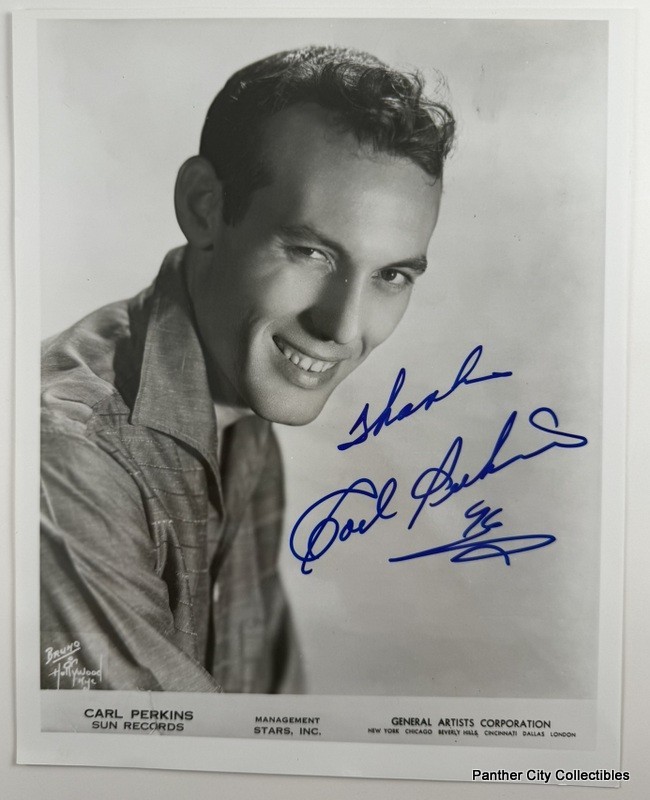 Vintage Carl Perkins Hand Signed Photograph Sun Records Rock Rockabilly Musician