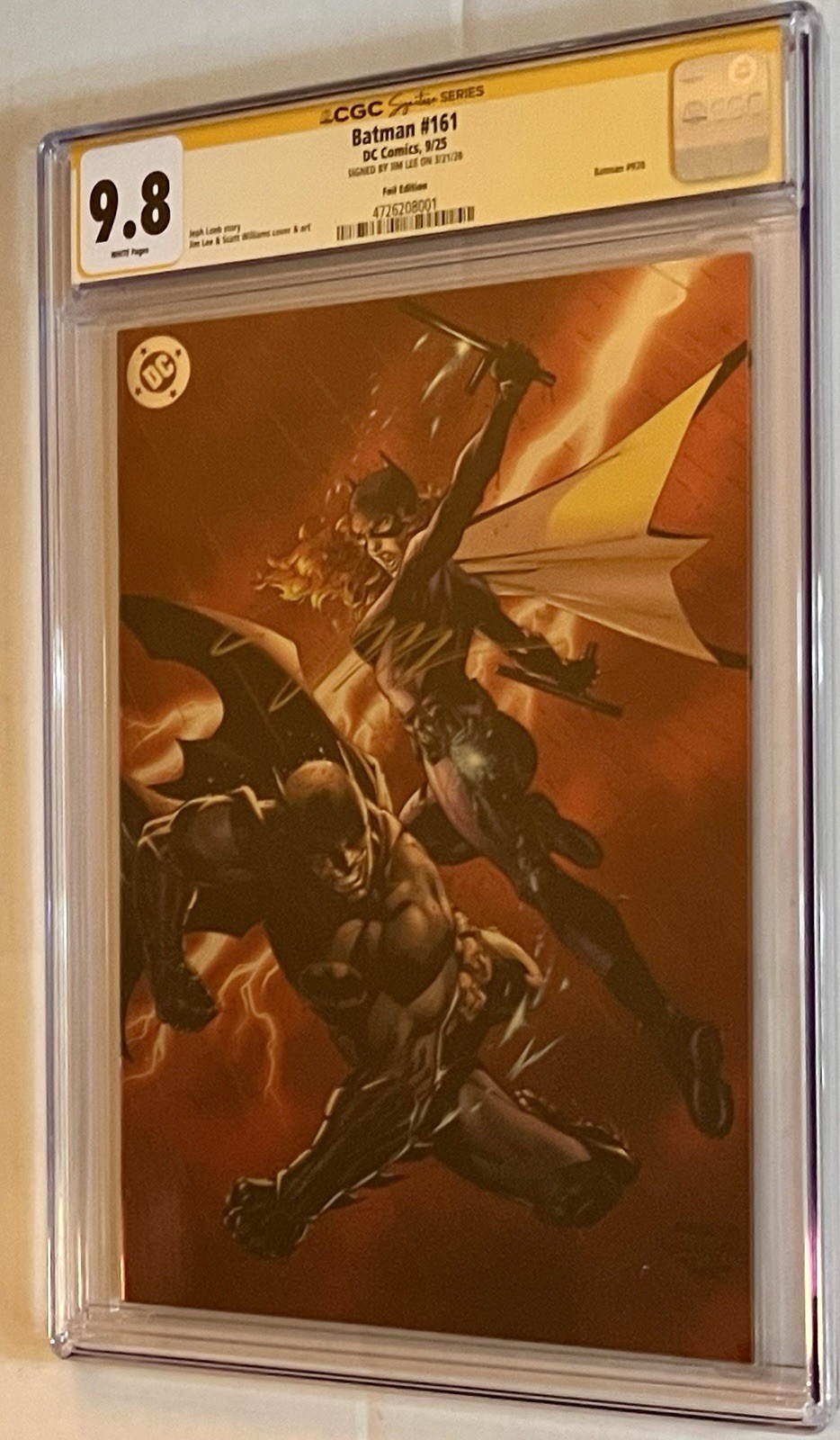 CGC SS 9.8~Batman #161~Batgirl Foil Variant~SIGNED by Jim Lee~Hush 2~DCU H2SH