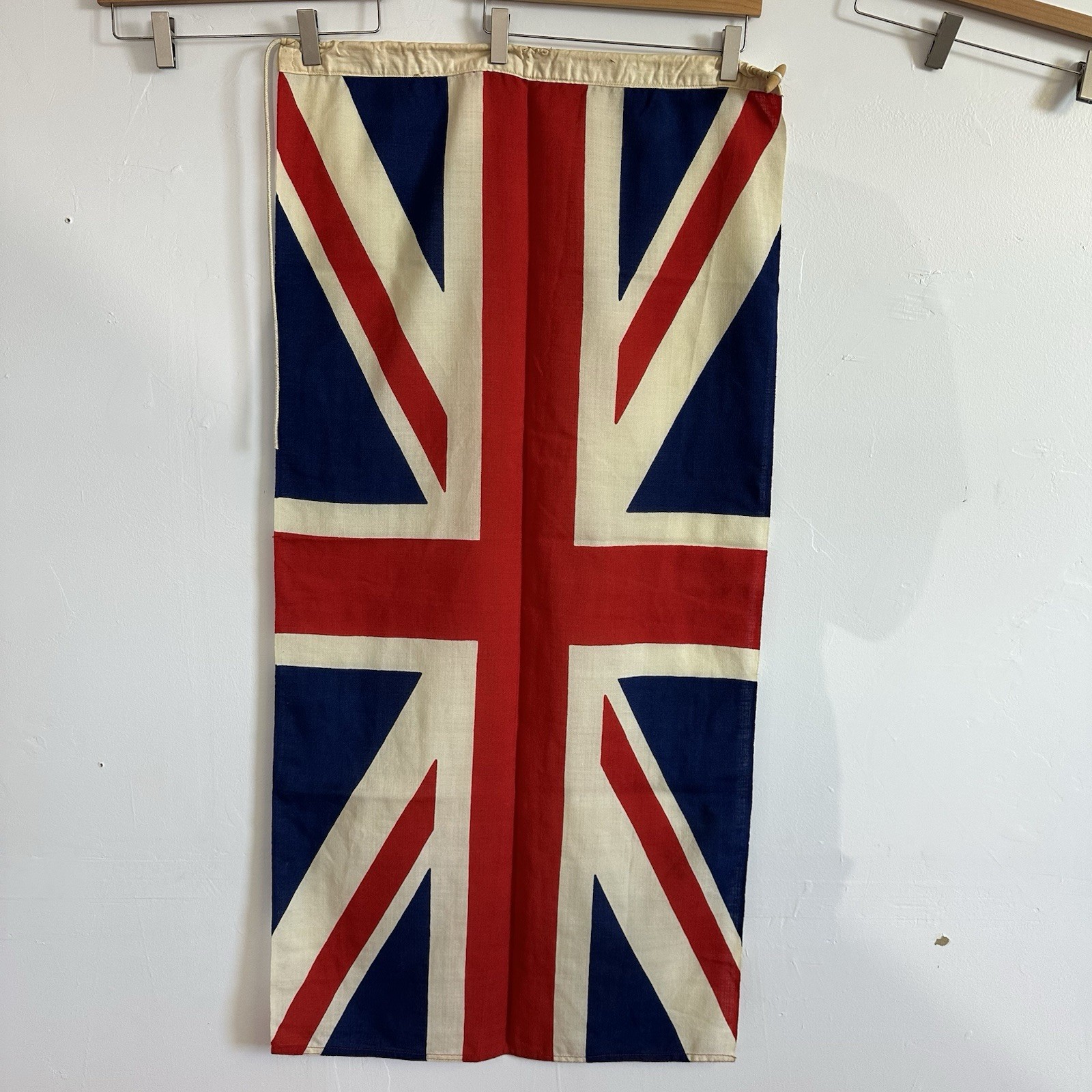 Vintage British Union Jack Flag Great Britain UK Rope Toggle Nautical 52x26 In.