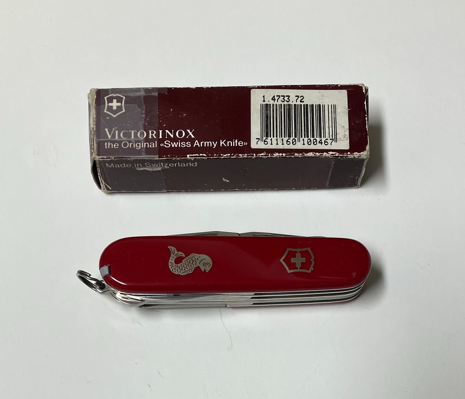 Victorinox Swiss Army Knife with Box Fisherman's Knife 1473372 Red