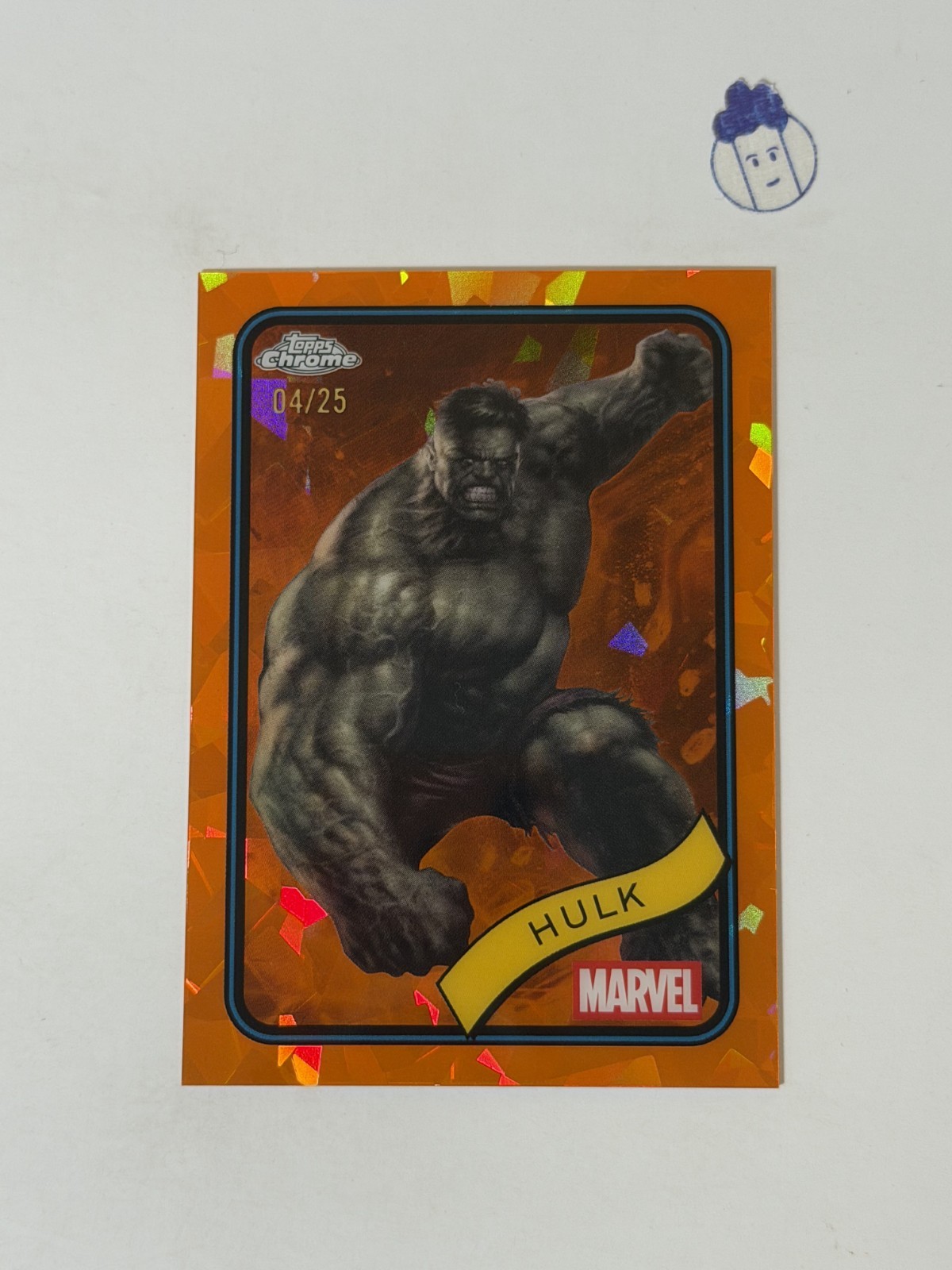 2025 Topps Chrome Marvel #128 Hulk Base Orange Refractor 04/25