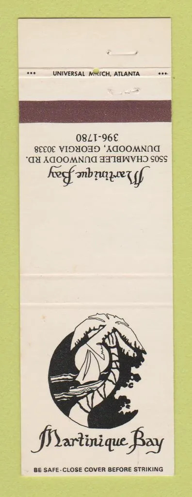 Matchbook Cover - Martinique Bay Dunwoody GA