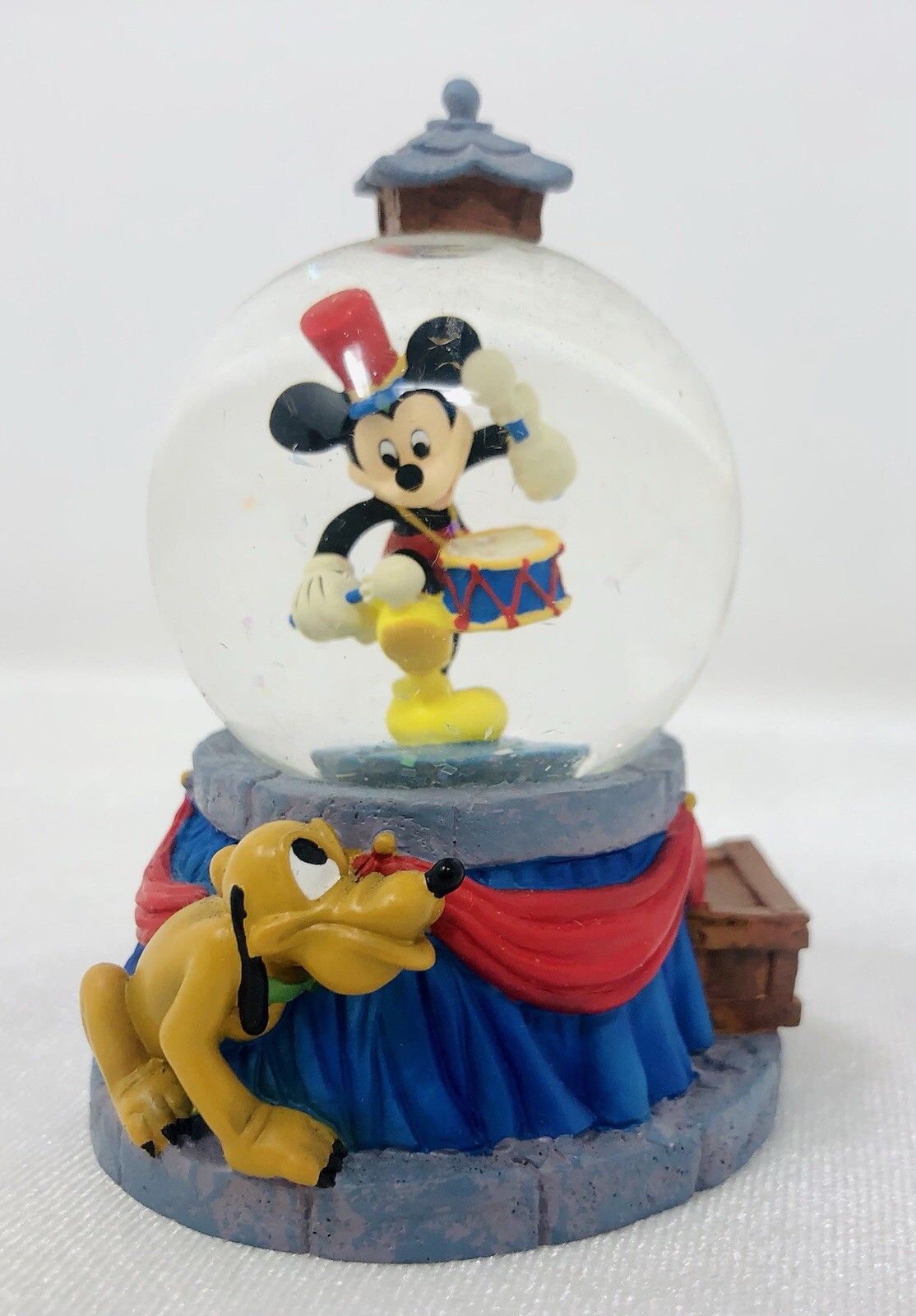 Disney Mickey Mouse & Pluto Snow Globe Snow Dome 3.1 Inch Tall Vintage No Box