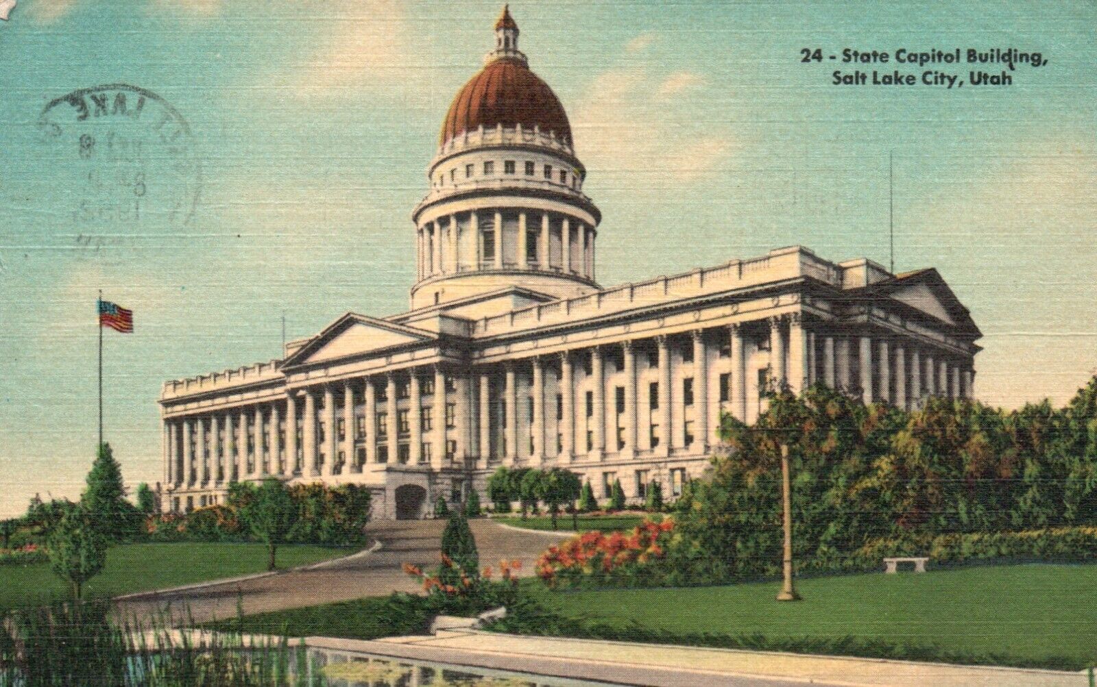 Postcard UT Salt Lake City Utah State Capitol 1952 Linen Vintage Old PC e8637