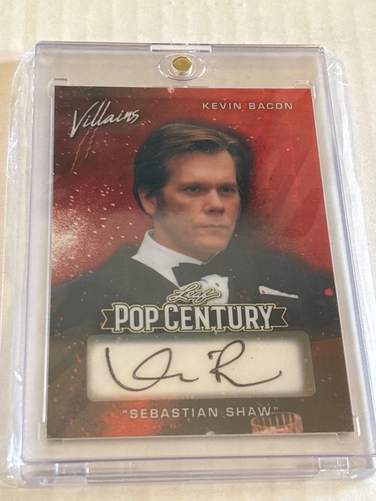 Kevin Bacon 2025 Leaf Pop Century Auto Red Flood Gold Vinyl 1/1