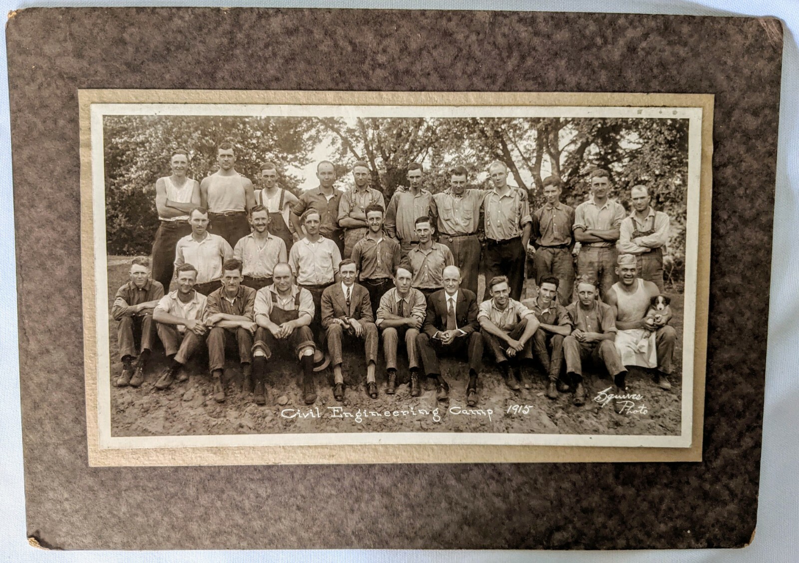 Antique Original 1915 Photograph Civil Engineering Camp 1915