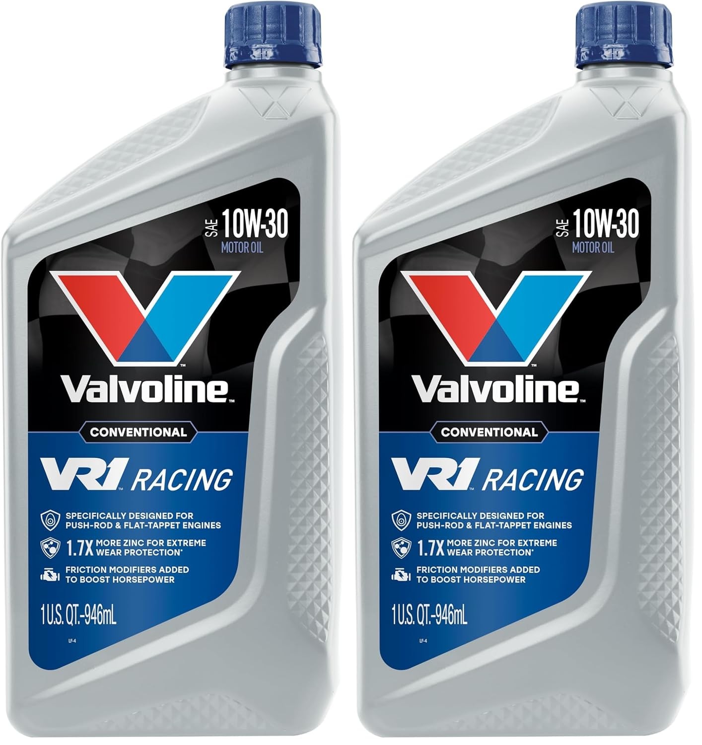 Valvoline VR1 Racing SAE 10W-30 Motor Oil 1 QT Quart Pack of 2 Racing Oil