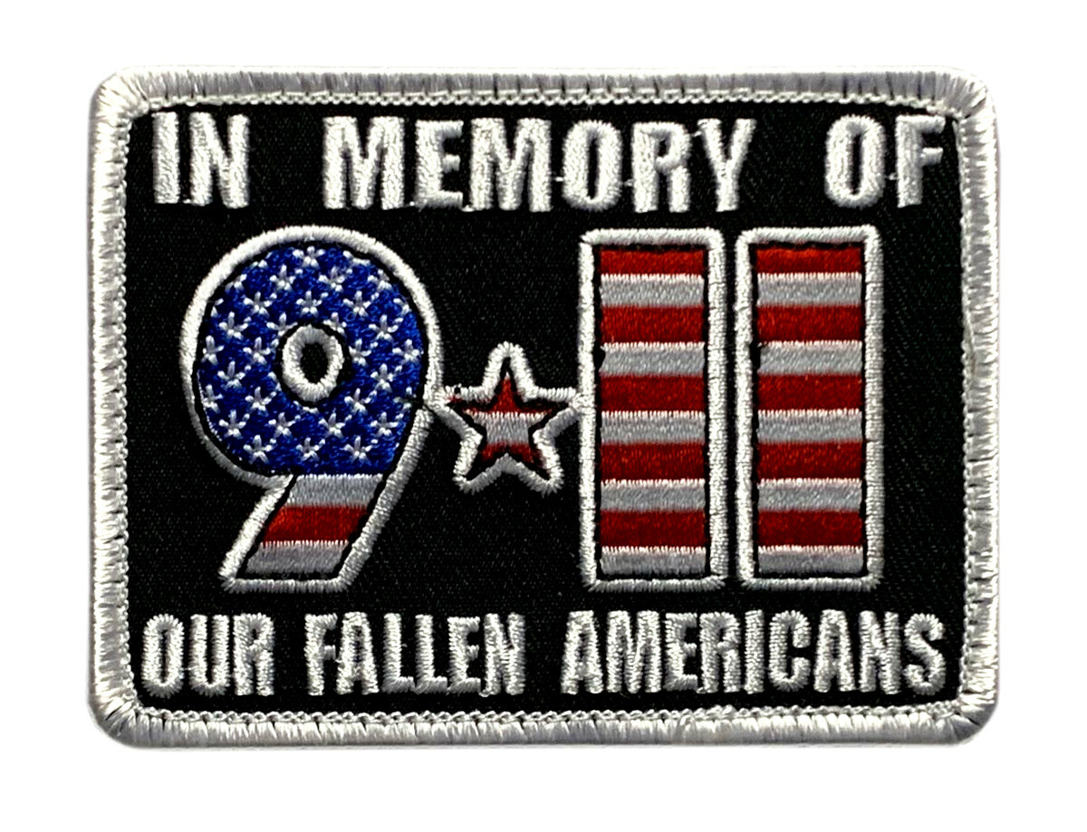 in Memory of 911 Our Fallen Americans Patch [3.5 X 2.5 Hook Fastener M9]