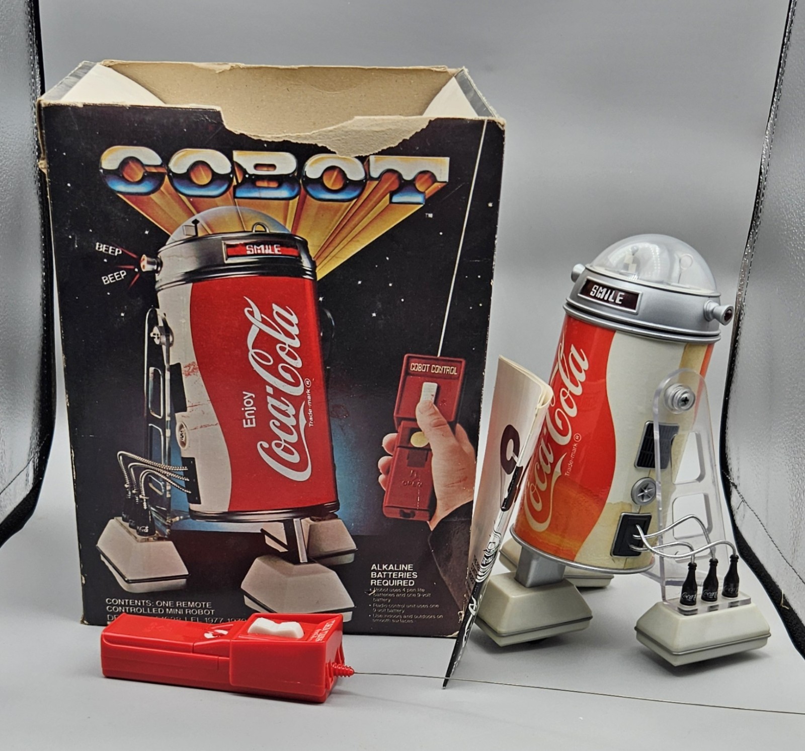 1979 Coca Cola Star War R2-D2 Robot Remote Control COBOT Complete In Box~READ