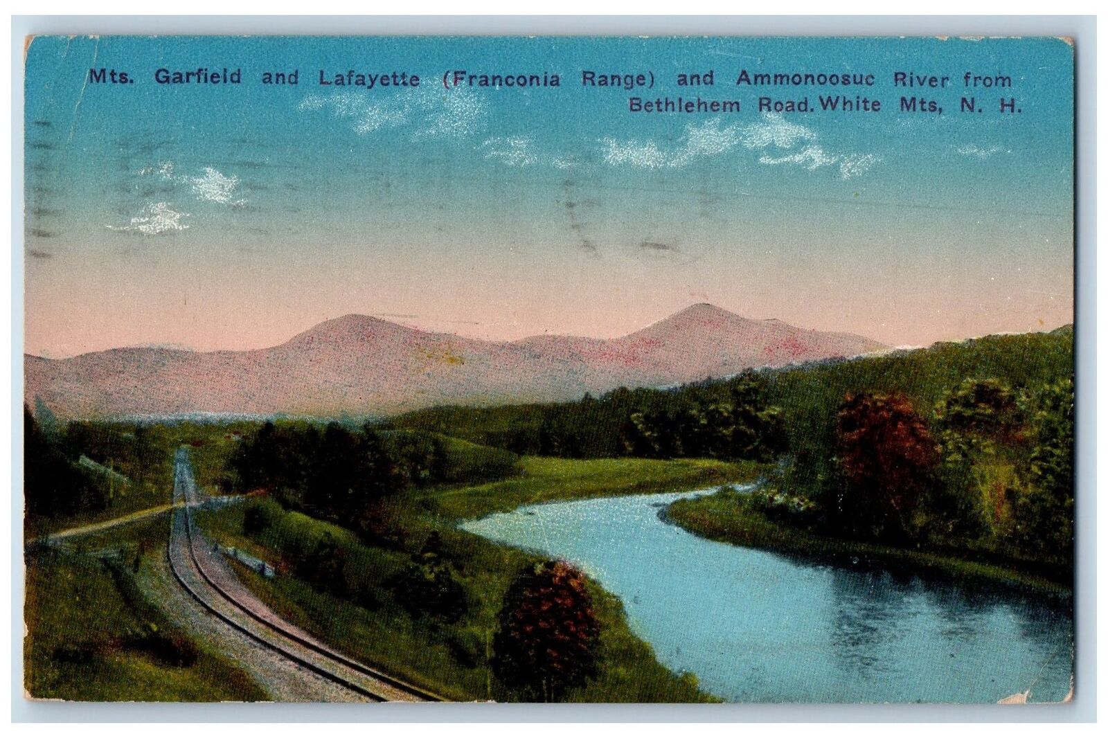 1922 Mt. Garfield & Lafayette Railroad White Mountains New Hampshire NH Postcard