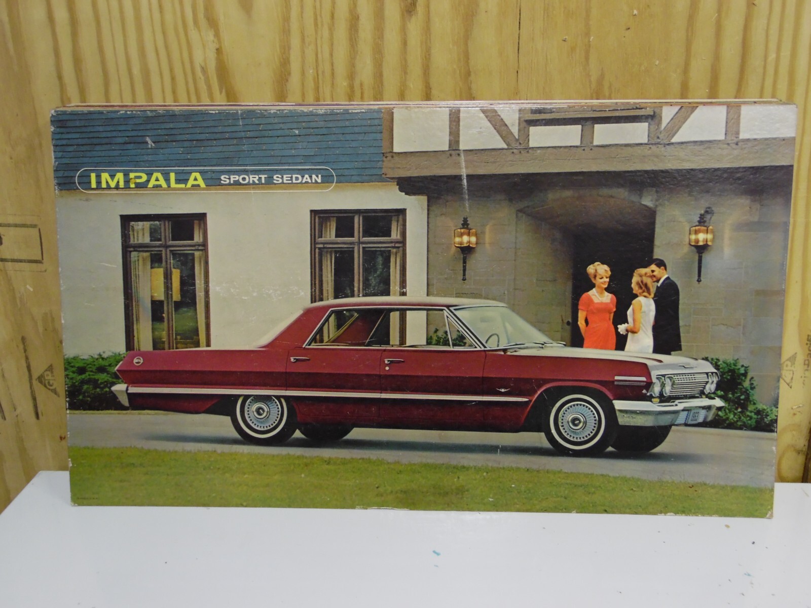 Vintage Chevrolet 1963 Impala sport sedan Dealership Promo cardboard 32x18\