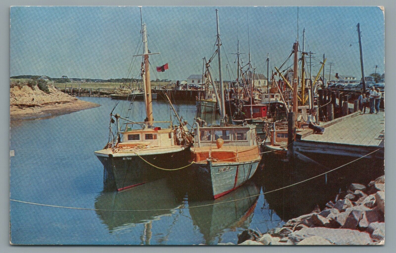 Scallop Fishing Fleet, Rock Harbor, Orleans, Massachusetts Vintage Postcard