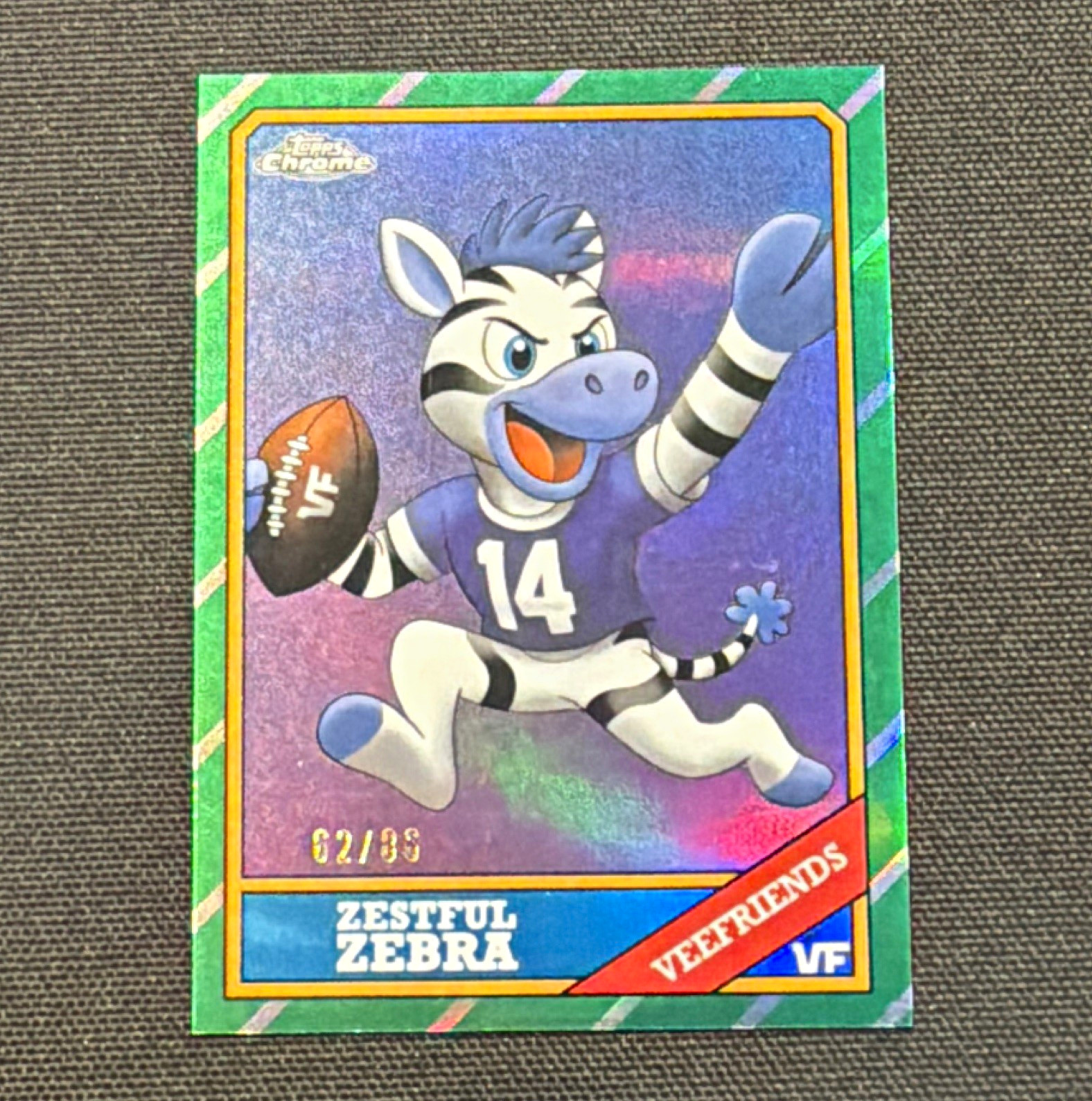 2026 Topps Chrome VeeFriends Zestful Zebra TF-14 Serial Numbered 62/86