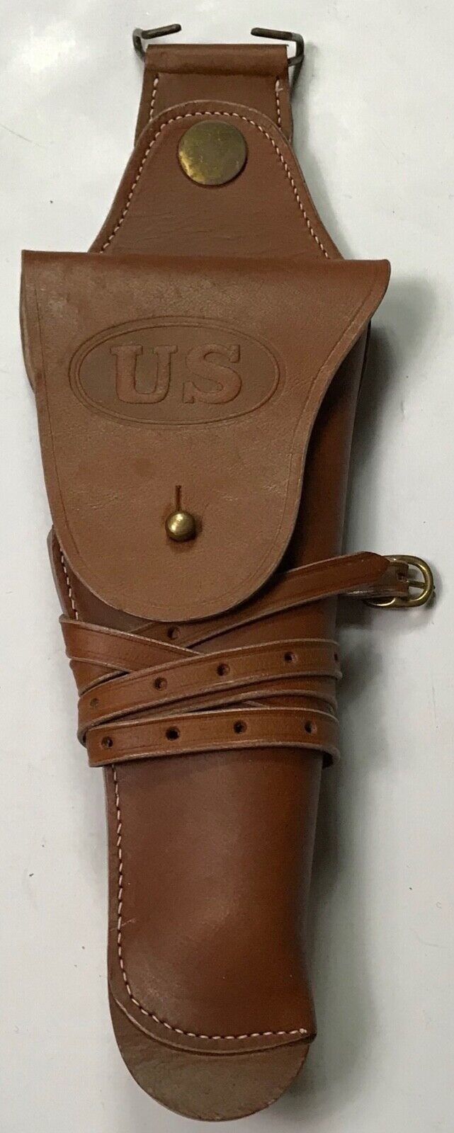 WWI & WWII M1912 OFFICER/NCO LEATHER .45 PISTOL HOLSTER-BROWN