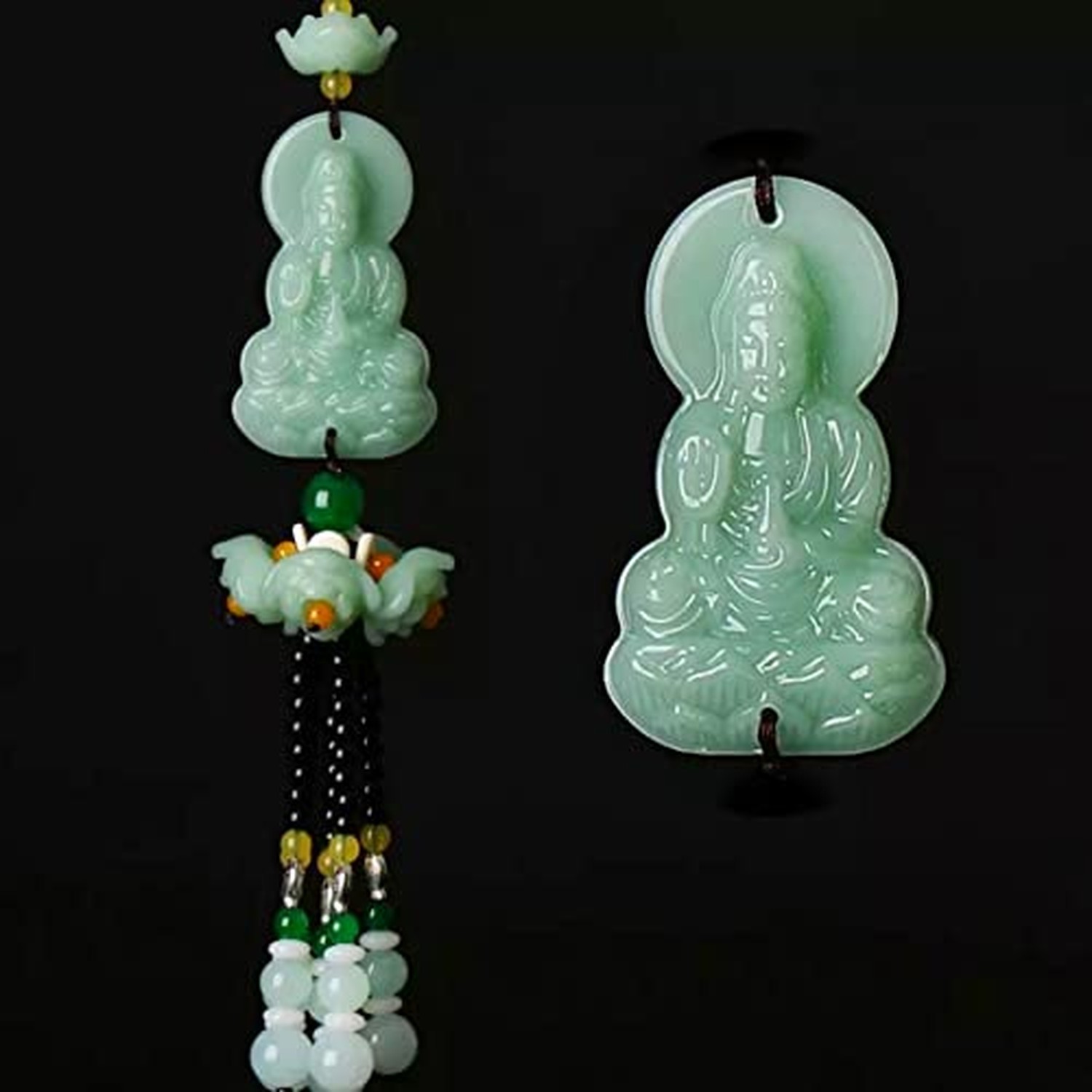 Guanyin Buddha Kwan yin Car Charm, Jade Rearview Mirror Hanging Ornament Guanyin Buddha Kwan yin Car Charm, Jade Rearview Mirror Hanging Ornament