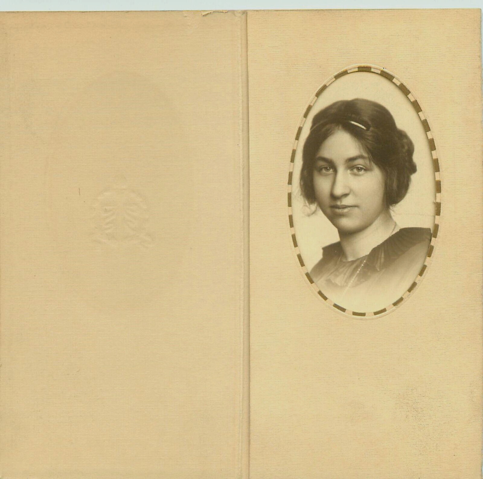Beautiful Young Woman 1910\'s Mounted Portrait Photograph