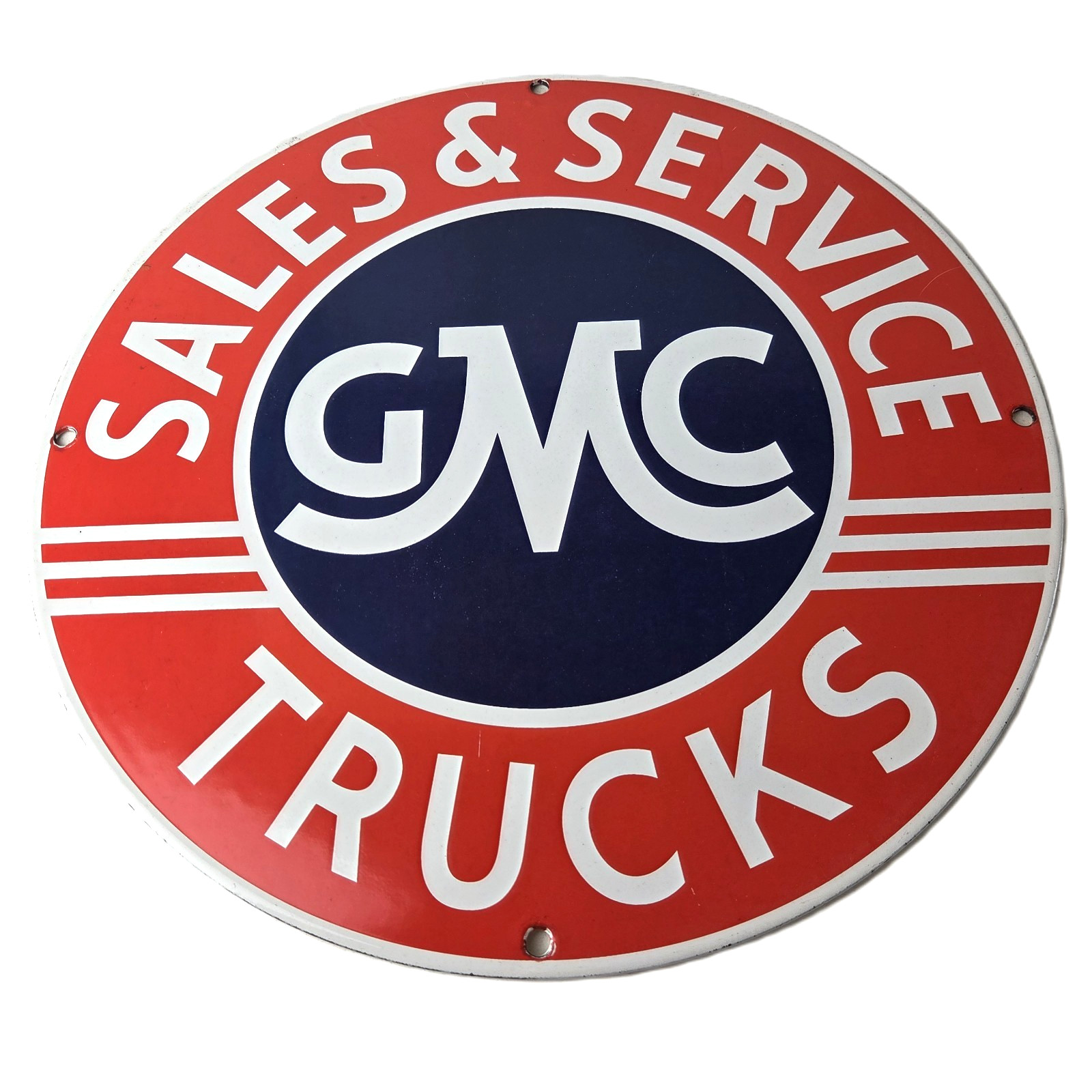 Vintage General Motors Porcelain Sign - GMC Automobiles Trucks Sales Service Vintage General Motors Porcelain Sign - GMC Automobiles Trucks Sales Service