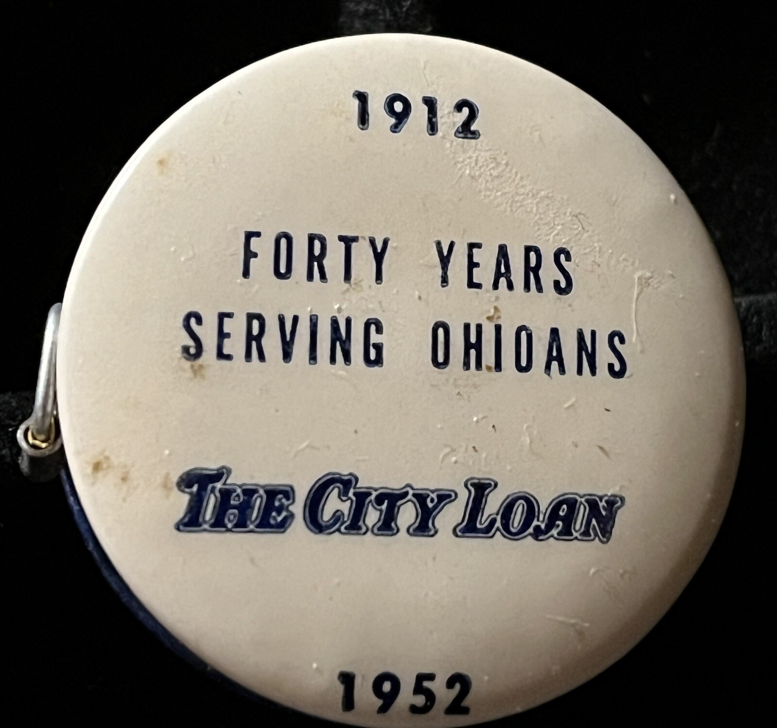 Vintage THE CITY LOAN Ohio Celluloid Tape Measure from 1952